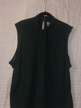 Worthington Sleeveless Mock Neck Top - Dark Green